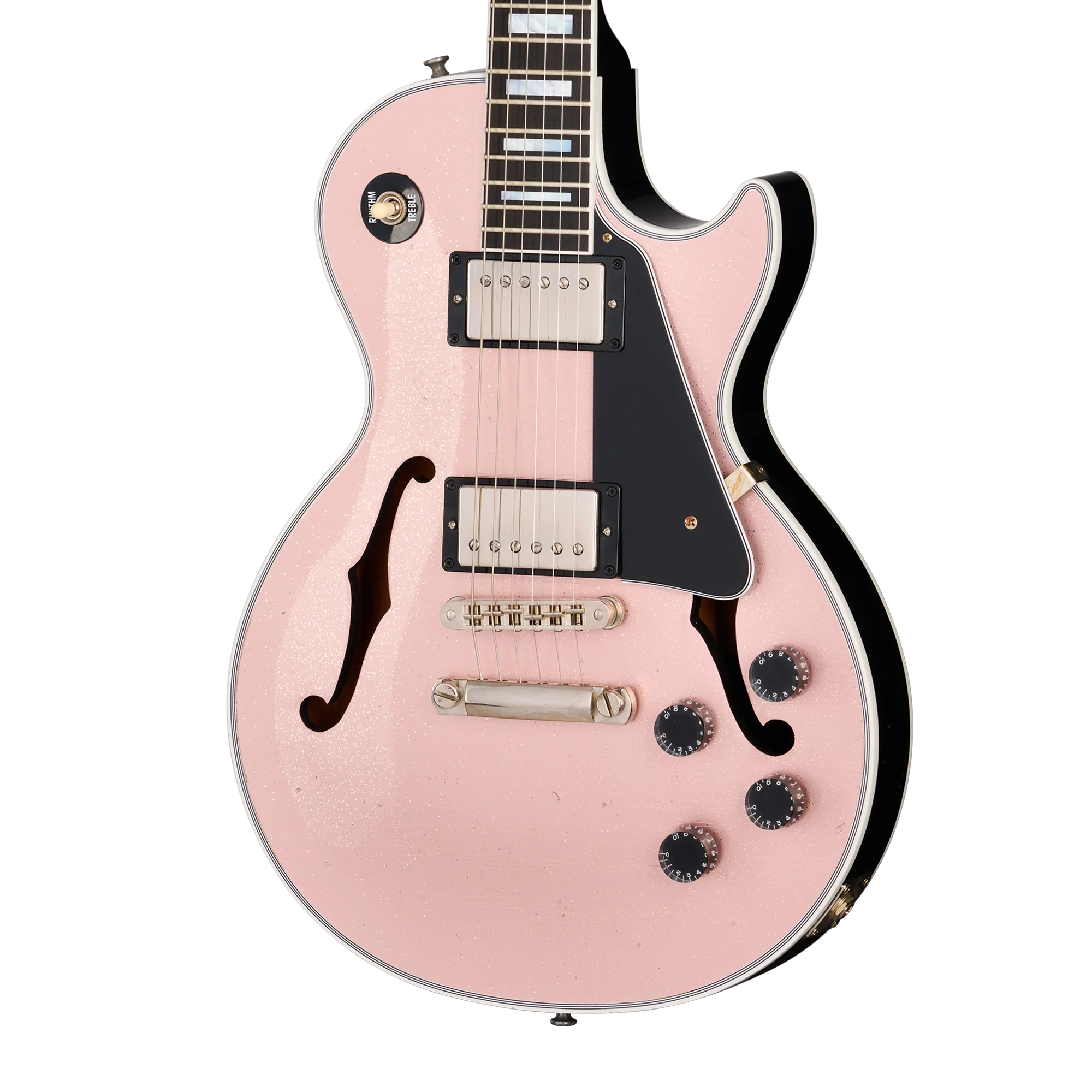 Gibson Custom Les Paul Custom with F-Holes, Light Aged, Champagne Sparkle