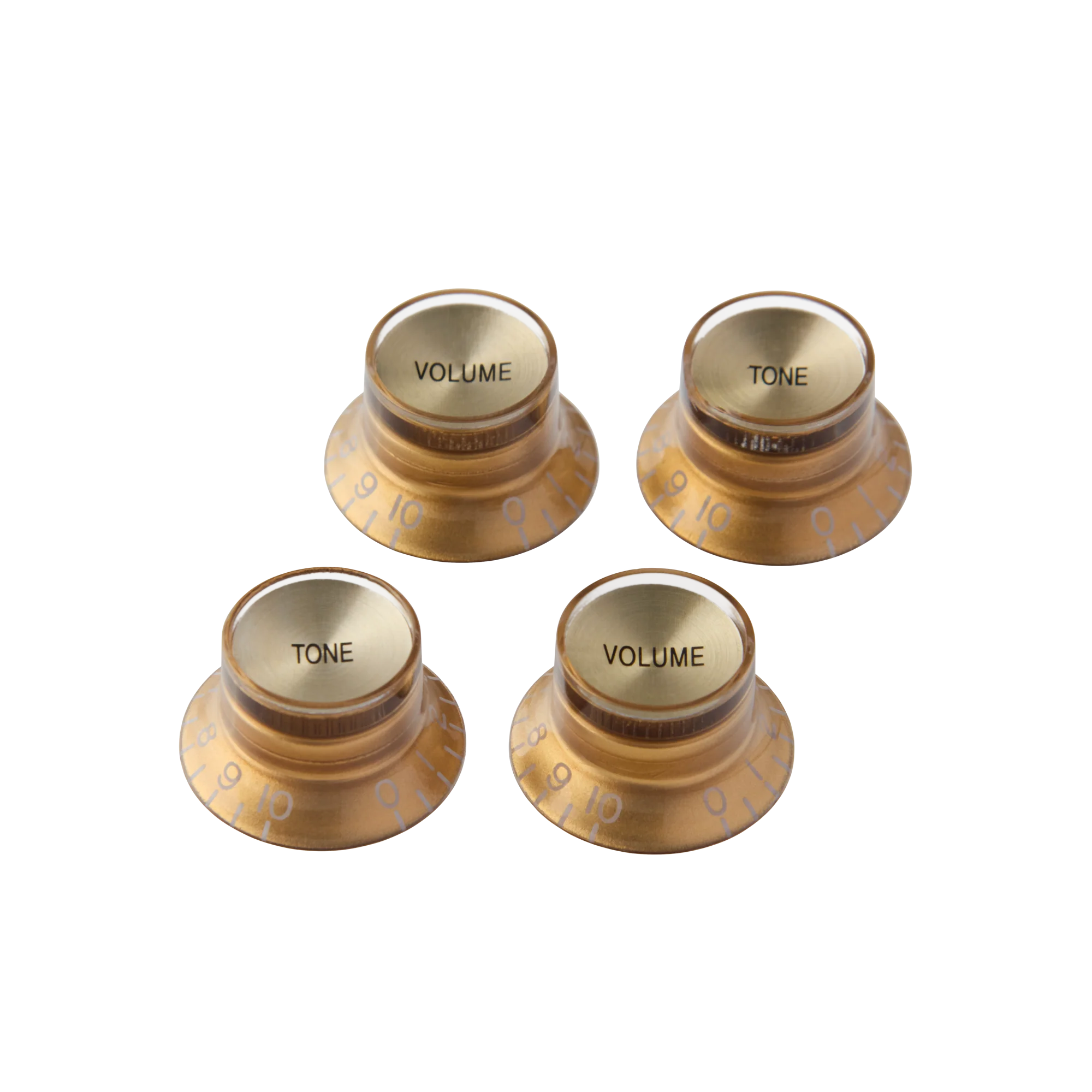 Gibson Top Hat Knobs, Gold with Gold Inserts, 4 pack