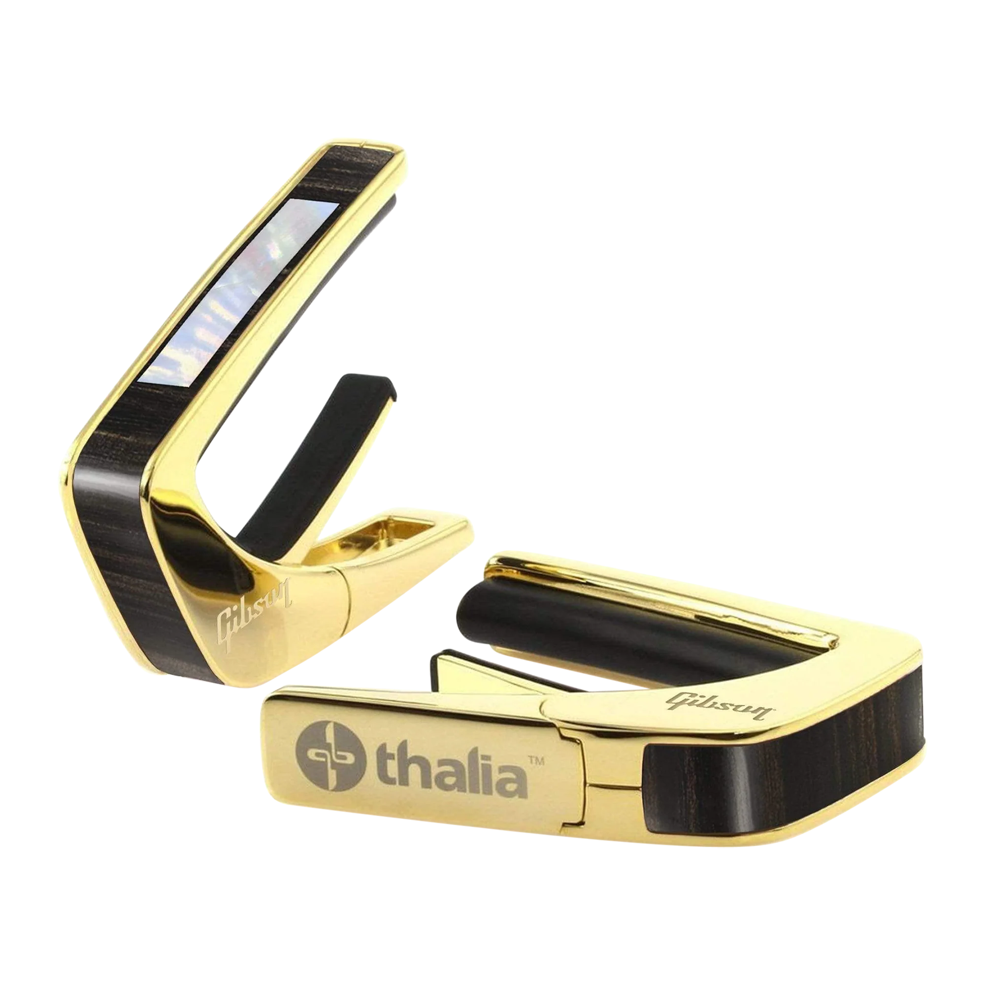 Gibson Large Block Ebony Capo, 24K Gold, Exclusive