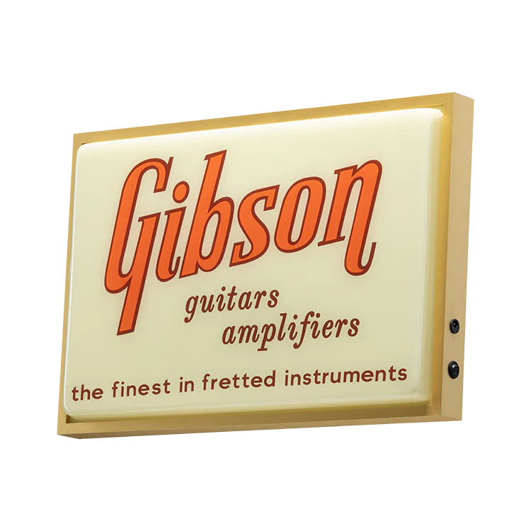 Gibson Vintage Lighted Sign, Guitars & Amplifiers