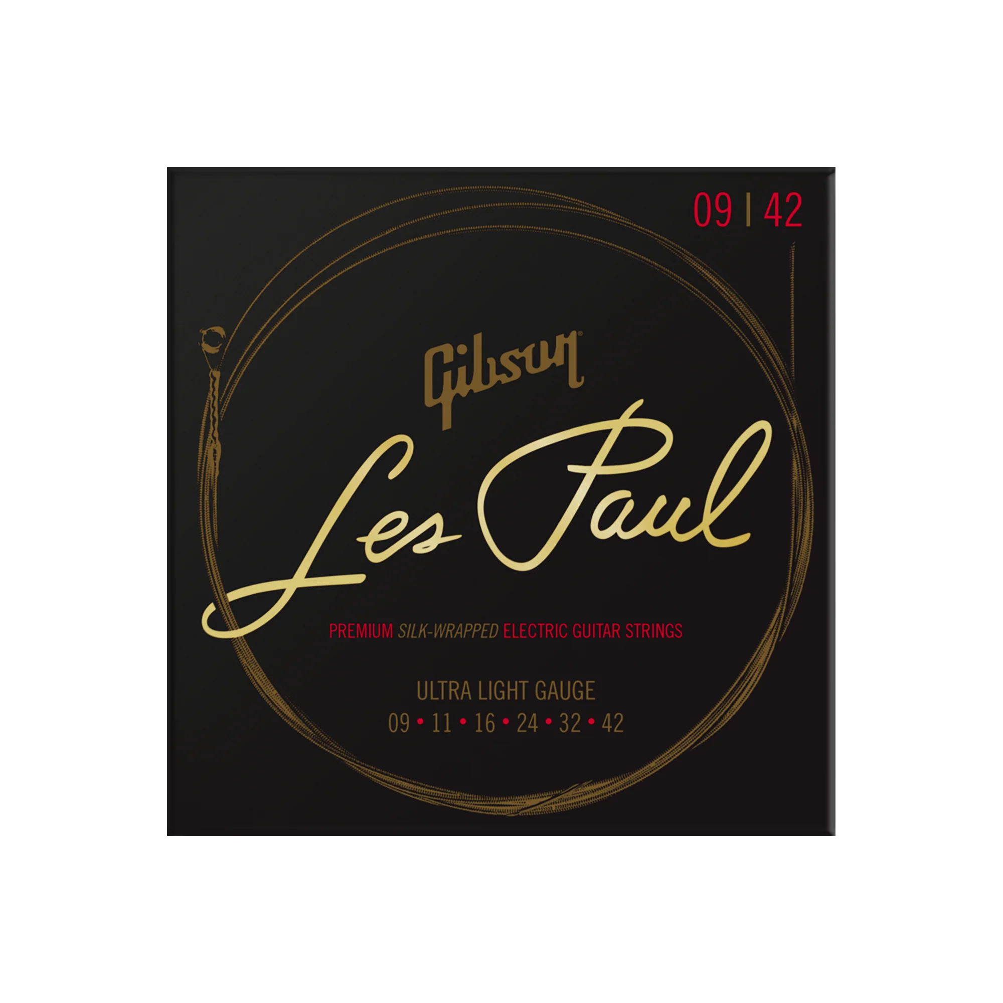 Gibson Les Paul Premium Electric Guitar Strings, Ultra-Light Gauge