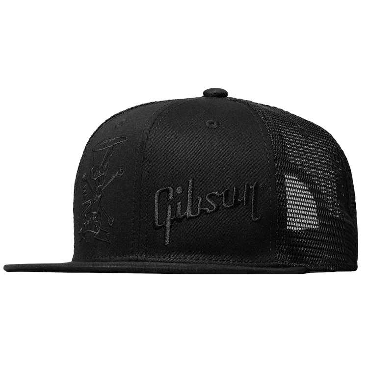 Gibson Slash 'Skully' Trucker Hat, All-Black