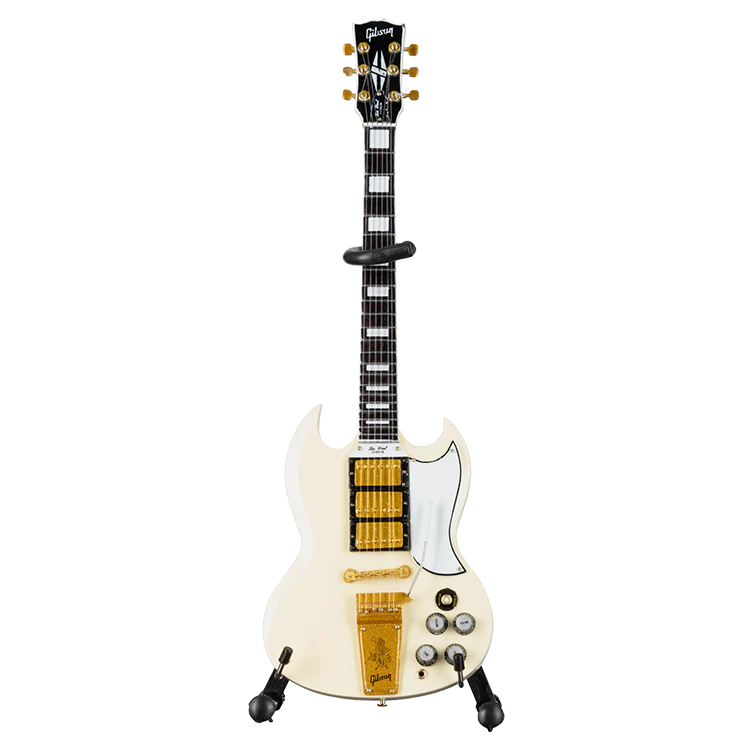 Gibson AXE HEAVEN '64 SG Custom White 1:4 Scale Mini Guitar Model