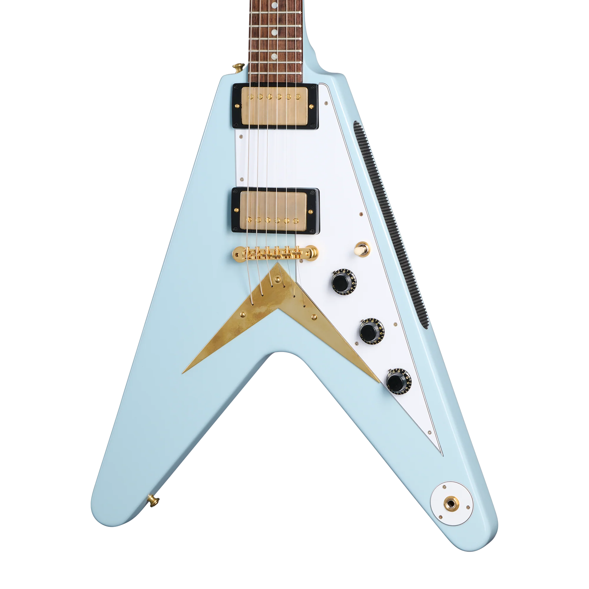 Gibson Custom 1958 Korina Flying V Reissue, Frost Blue VOS