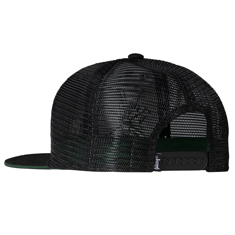 Gibson Slash 'Skully' Trucker Hat, Black & Green 