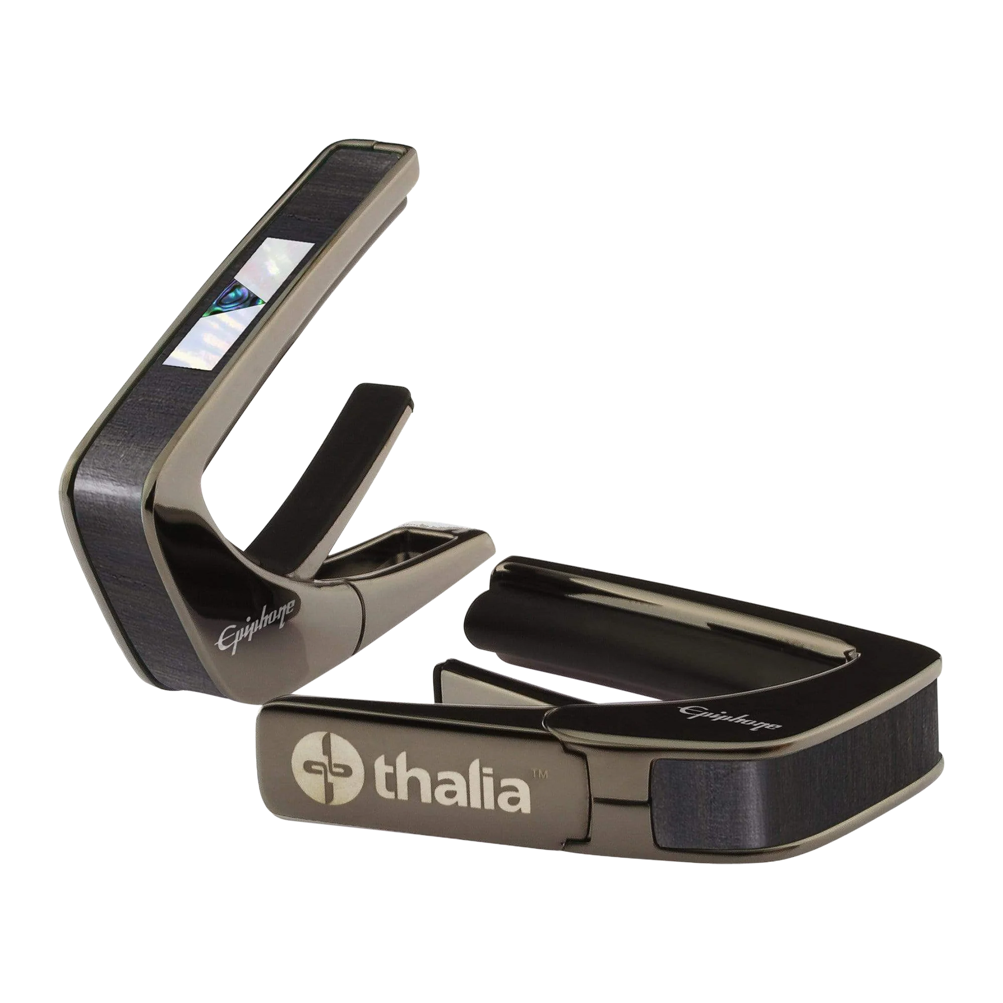 Epiphone V-Block Ebony Capo, Black Chrome, Exclusive