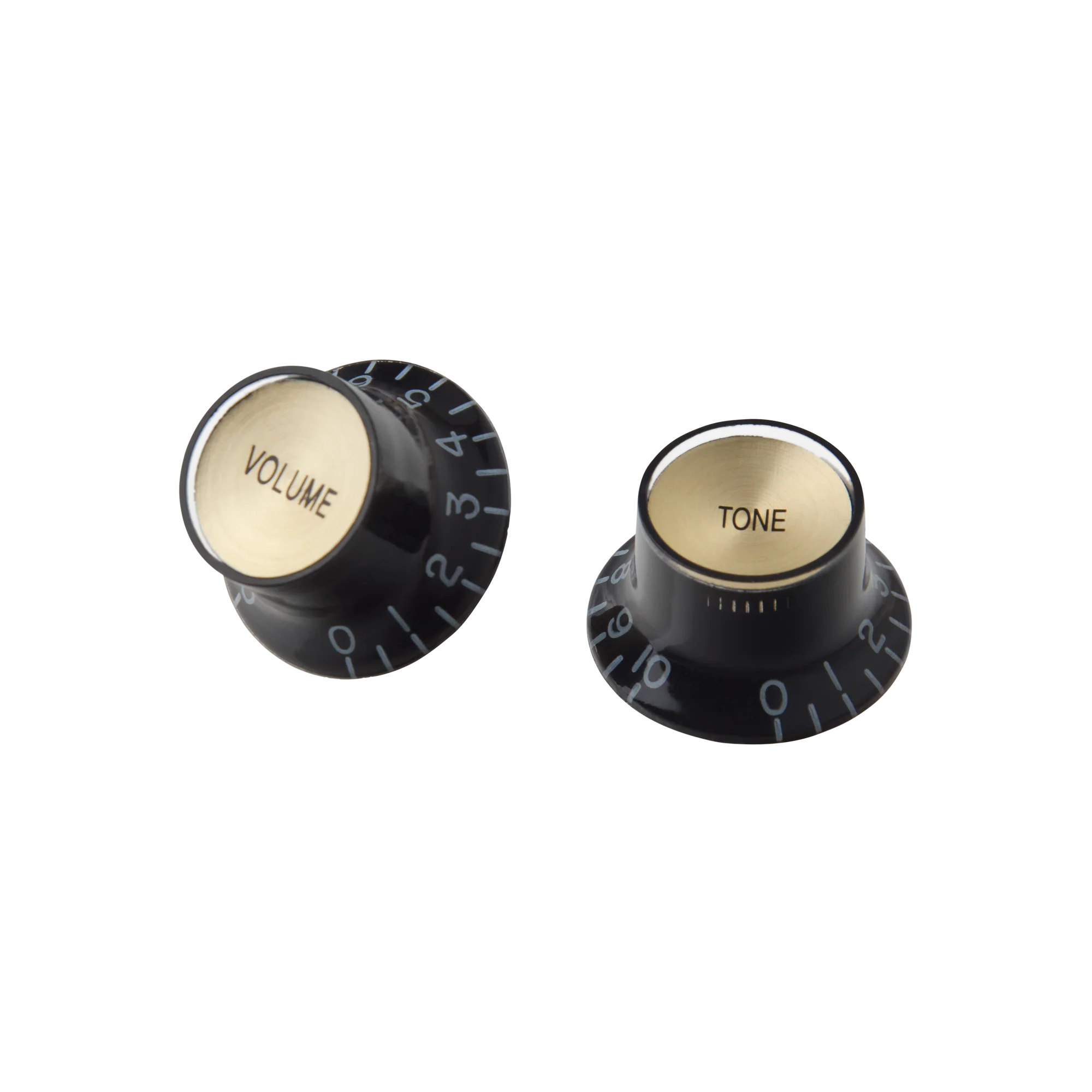 Gibson Top Hat Knobs, Black with Gold Inserts, 4 pack