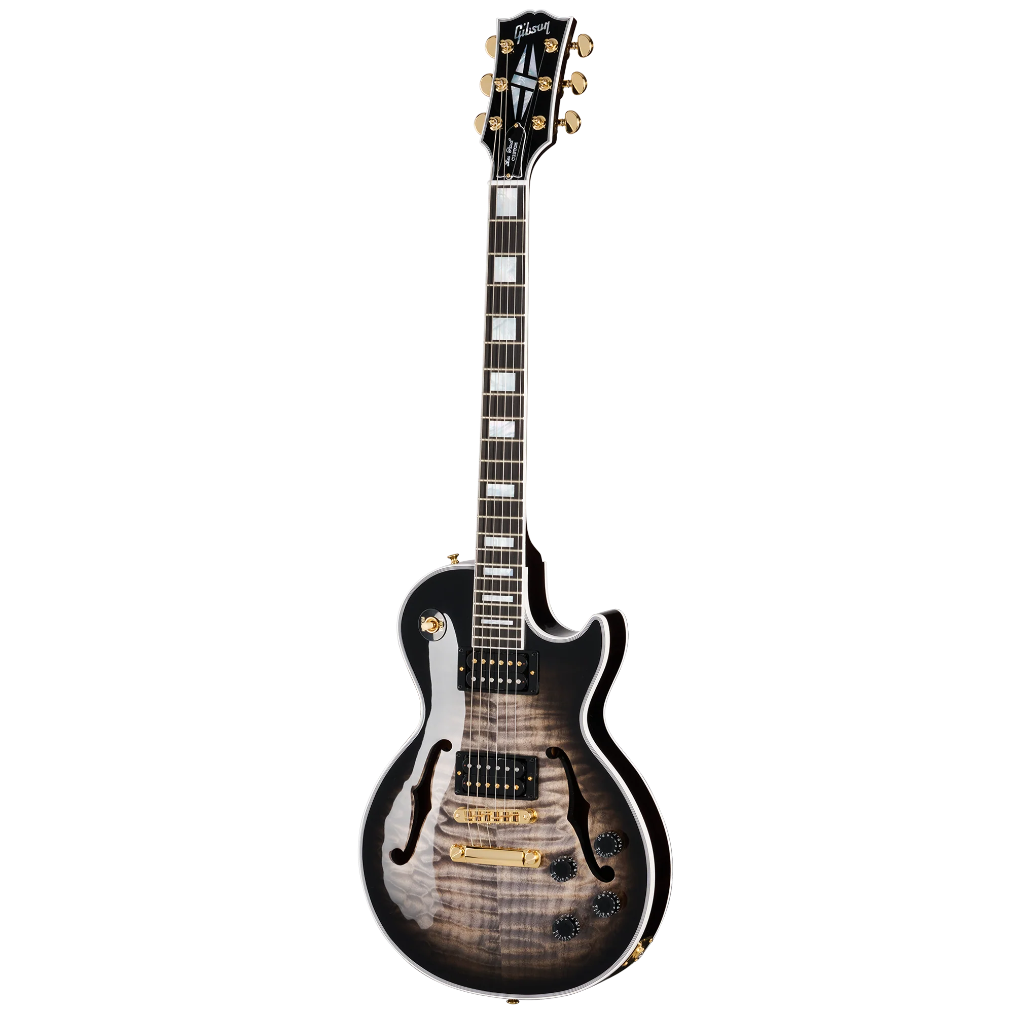 Gibson Custom Les Paul Custom 5A Quilt with F-Holes, Cobra Burst