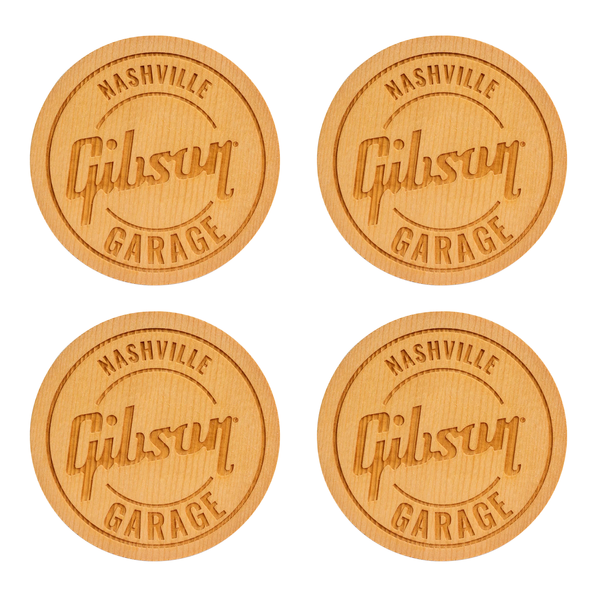 Gibson Sitka Spruce Soundhole Coaster Set, Gibson Garage Nashville, Exclusive