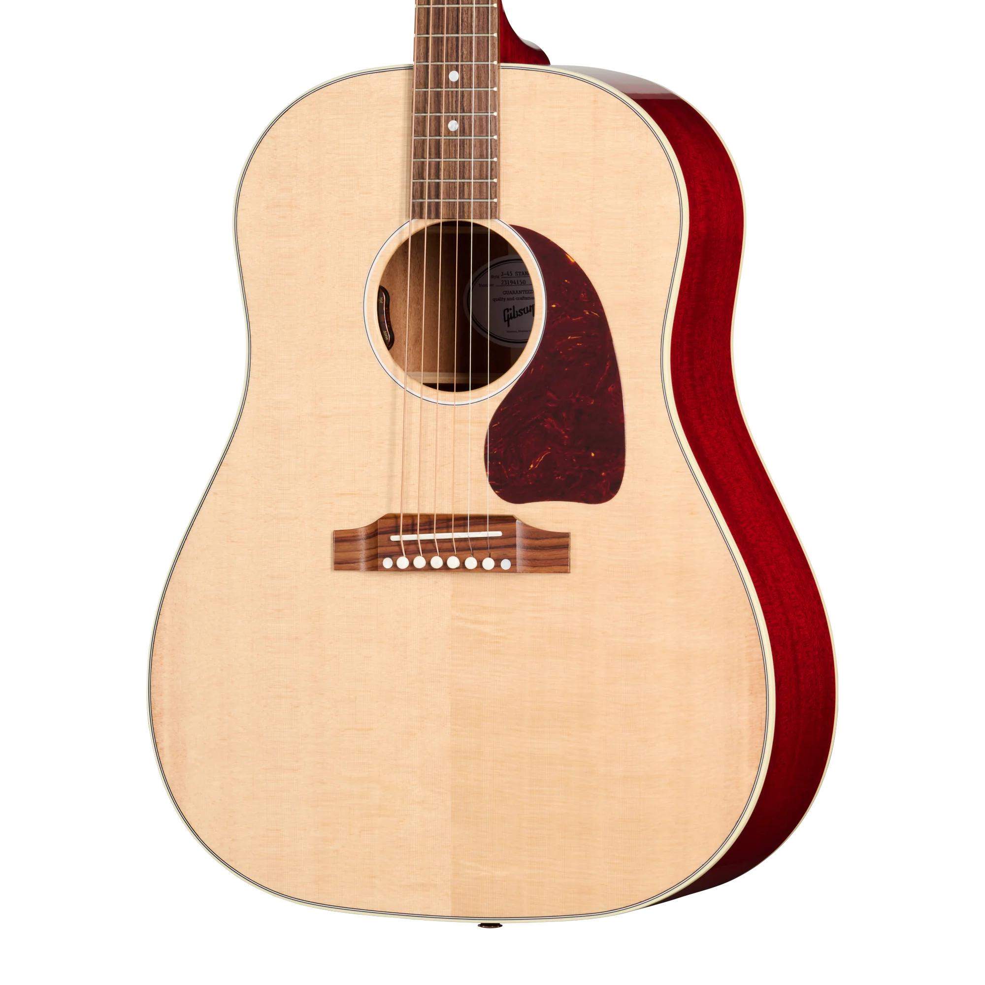 Gibson J-45 Standard, Natural Top Cherry Back and Sides