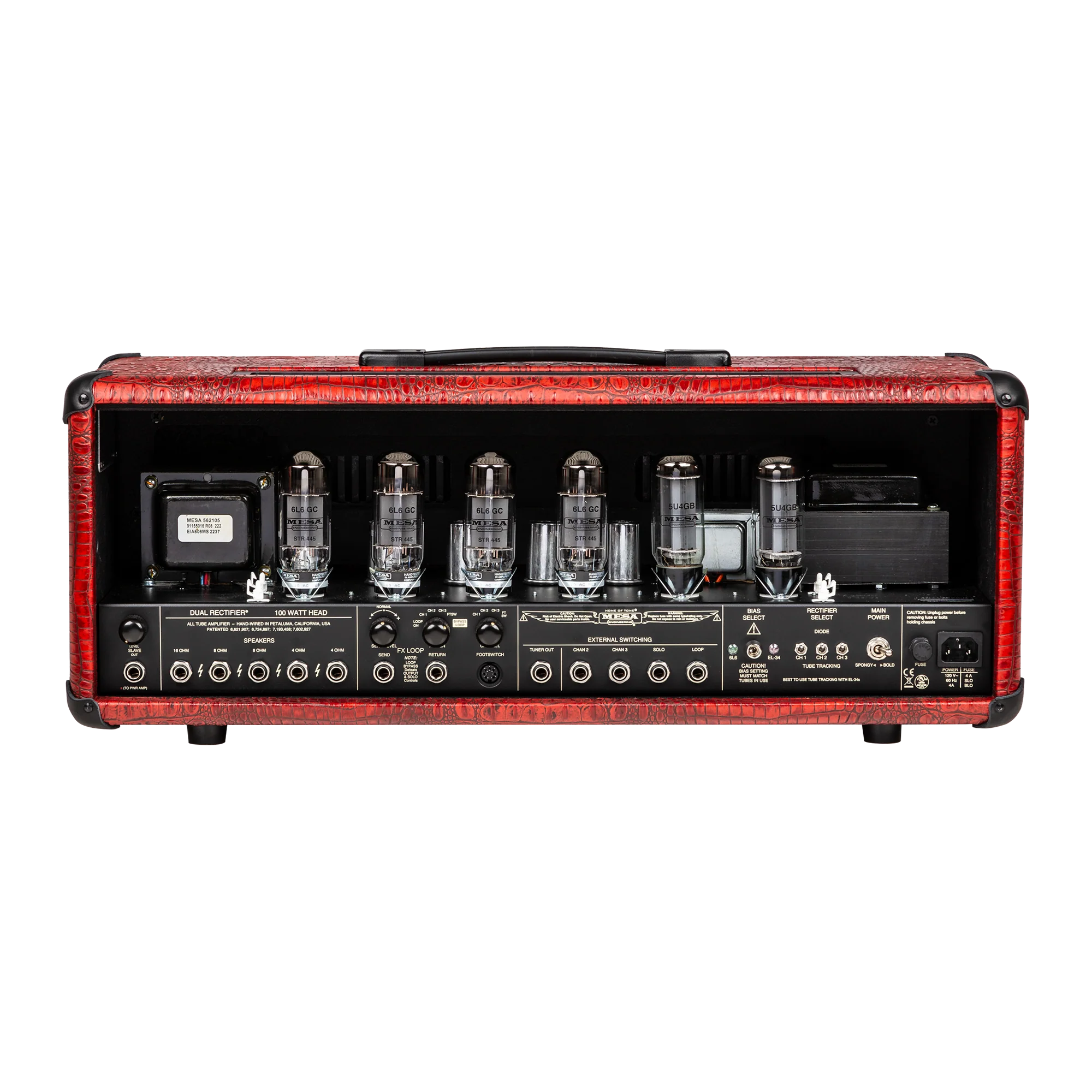 Mesa/Boogie Custom Configured Dual Rectifier Head, Antique Red King Crocodile, Antique Red King Crocodile