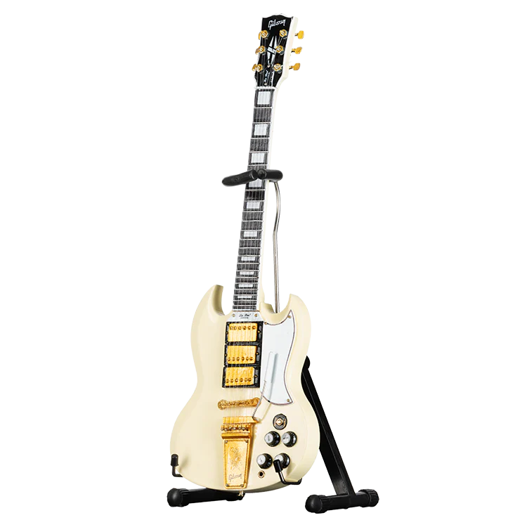 Gibson AXE HEAVEN '64 SG Custom White 1:4 Scale Mini Guitar Model