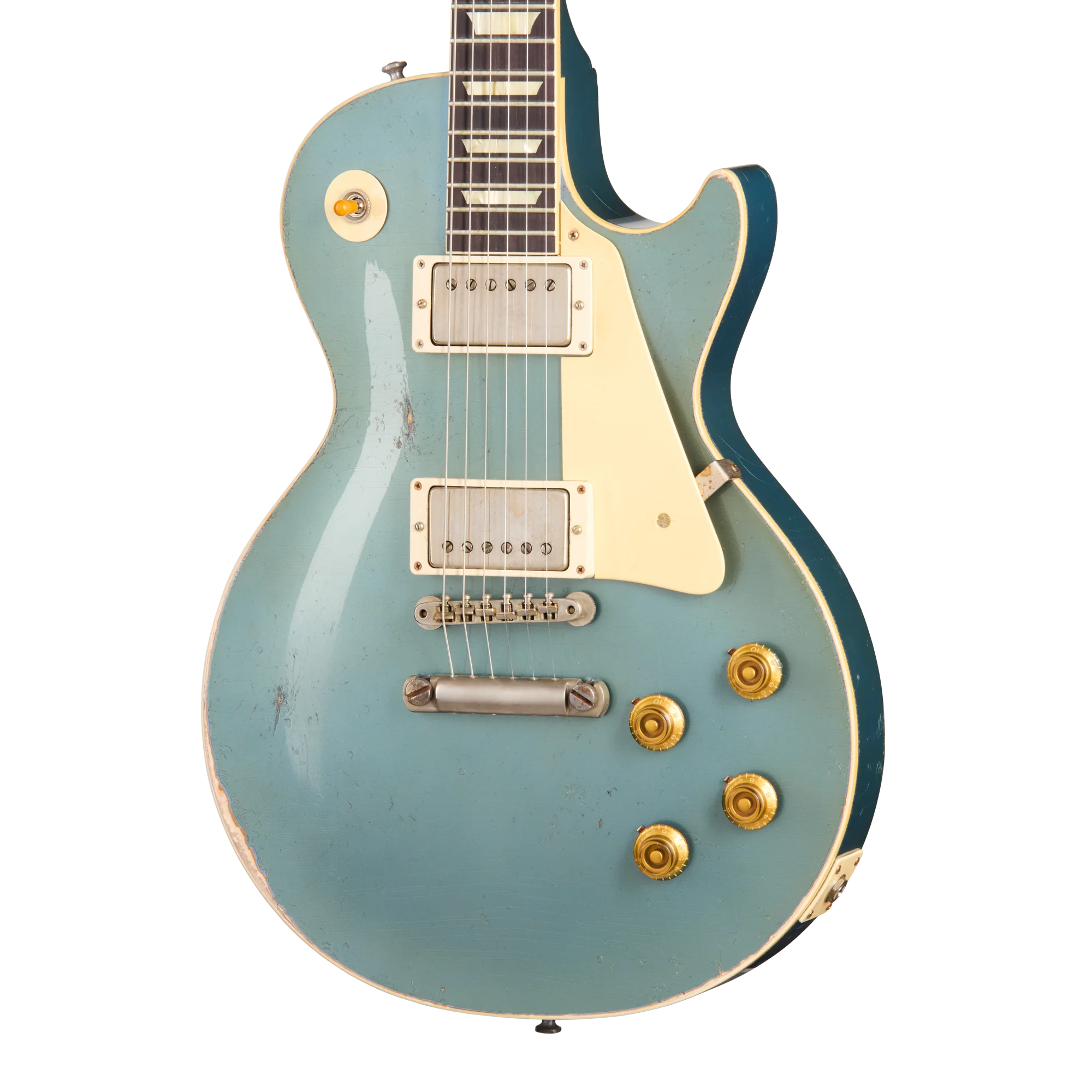 Gibson Custom 1957 Les Paul Standard Reissue, Ultra Heavy Aged, Pelham Blue Over Goldtop