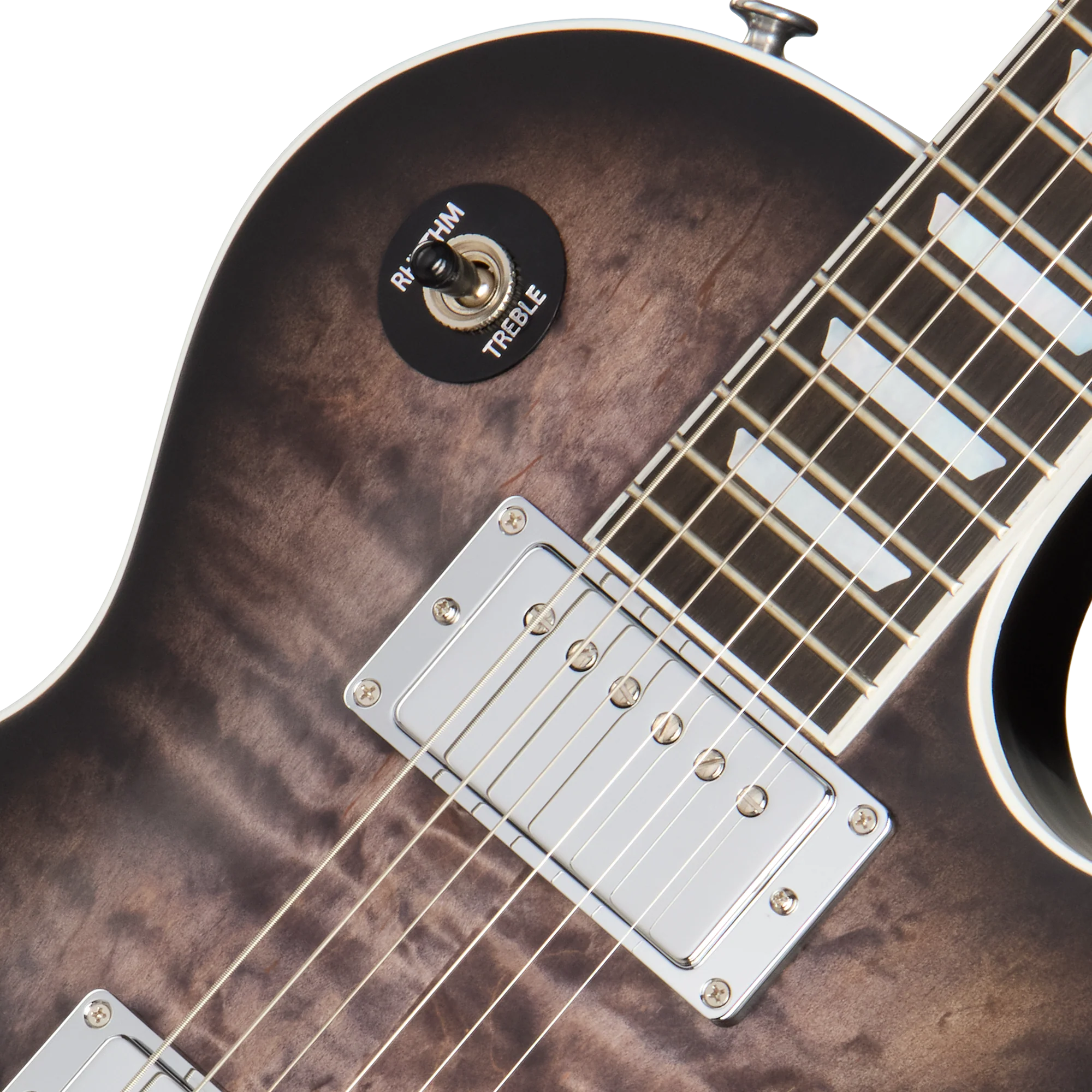 Gibson Mark Morton Les Paul Modern Quilt, Translucent Ebony Burst Satin