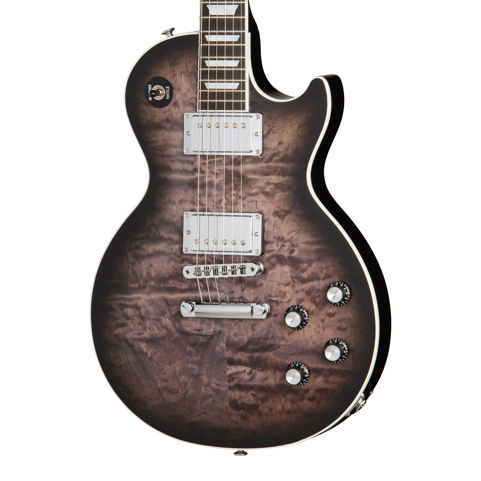 Gibson Mark Morton Les Paul Modern Quilt, Translucent Ebony Burst Satin