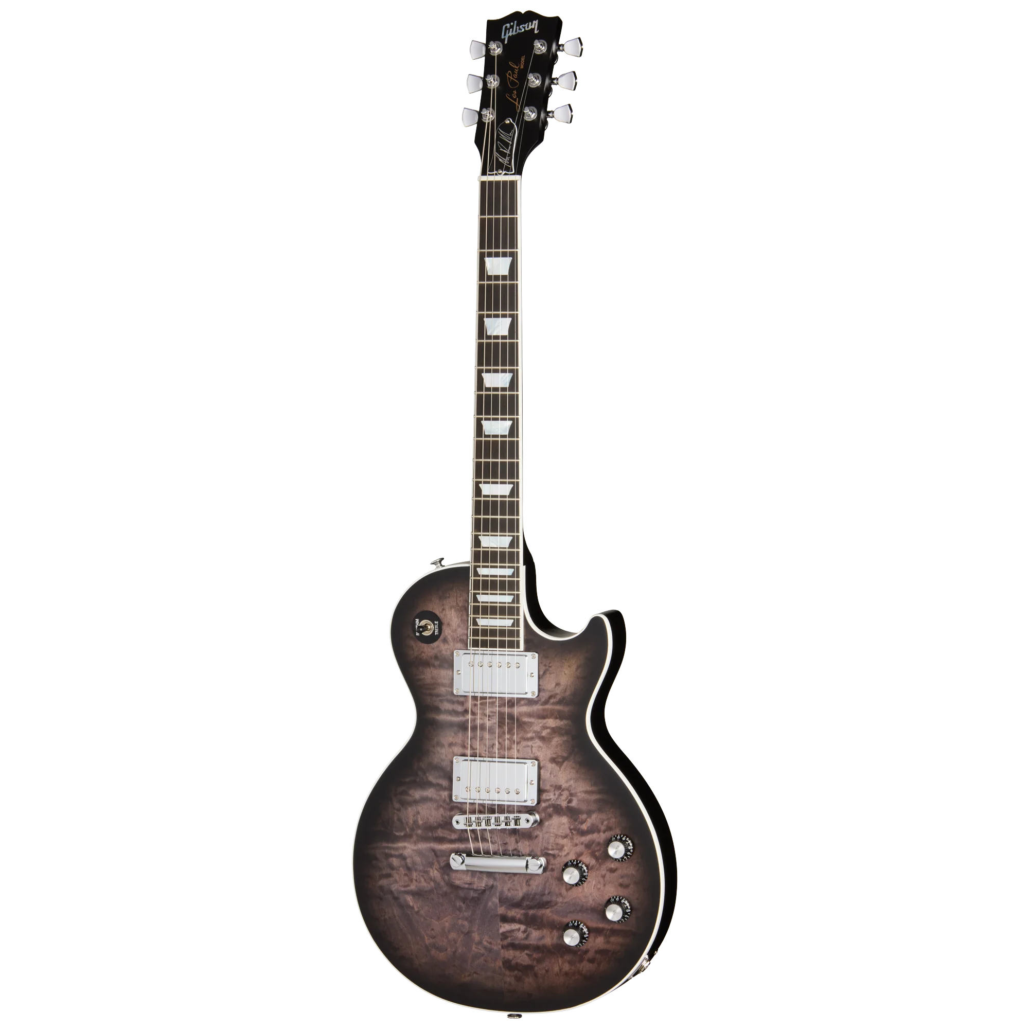 Gibson Mark Morton Les Paul Modern Quilt, Translucent Ebony Burst Satin