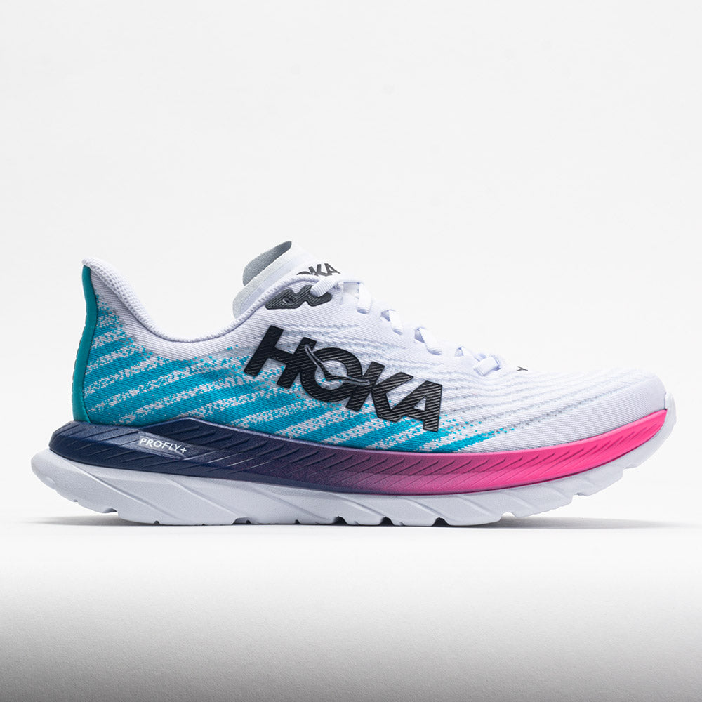 HOKA Mach 5 Men's White/Scuba Blue