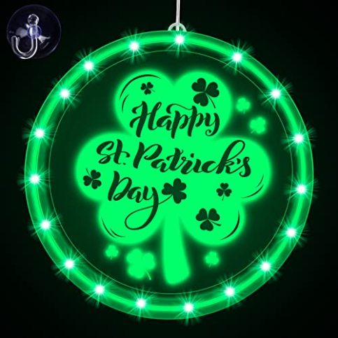 Northlight 12.5 LED Lighted Irish St. Patrick's Day Leprechaun Hat Window  Silhouette with Timer