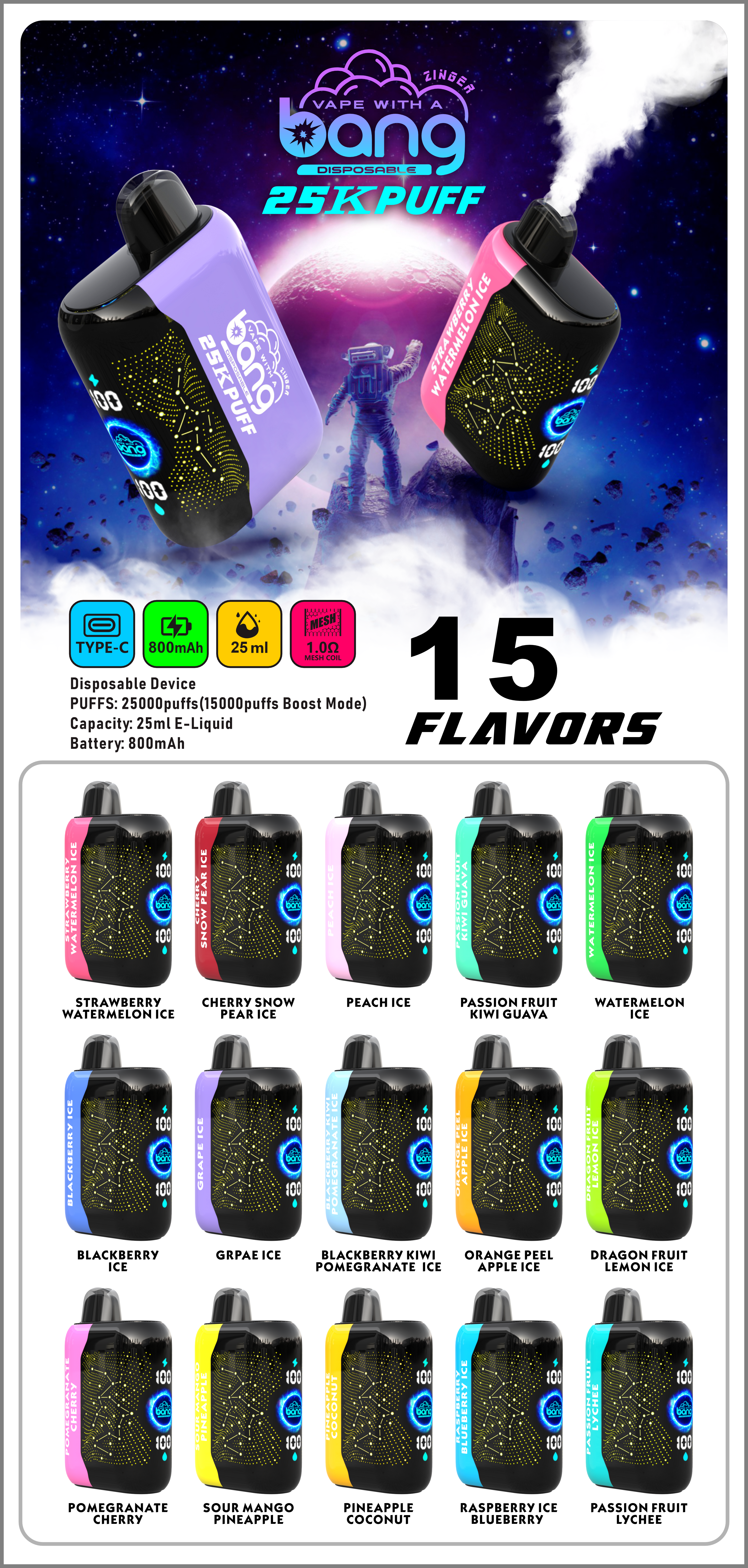 <strong> new Bang Starry 25000 Puffs Disposable Vape 15 Flavors</strong >