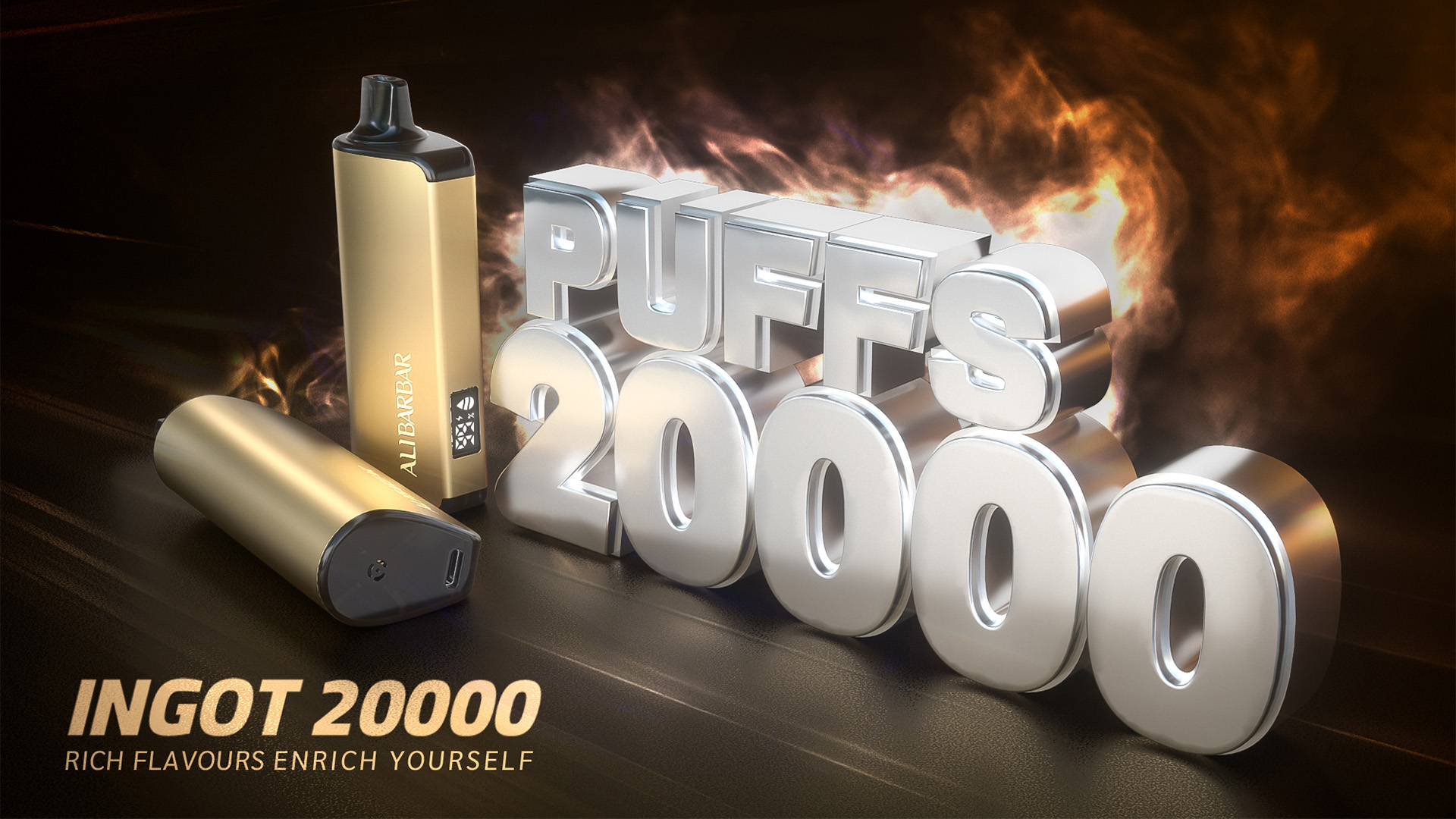New Alibarbar Ingot 20000 Puffs Disposable Vape 18 Flavors