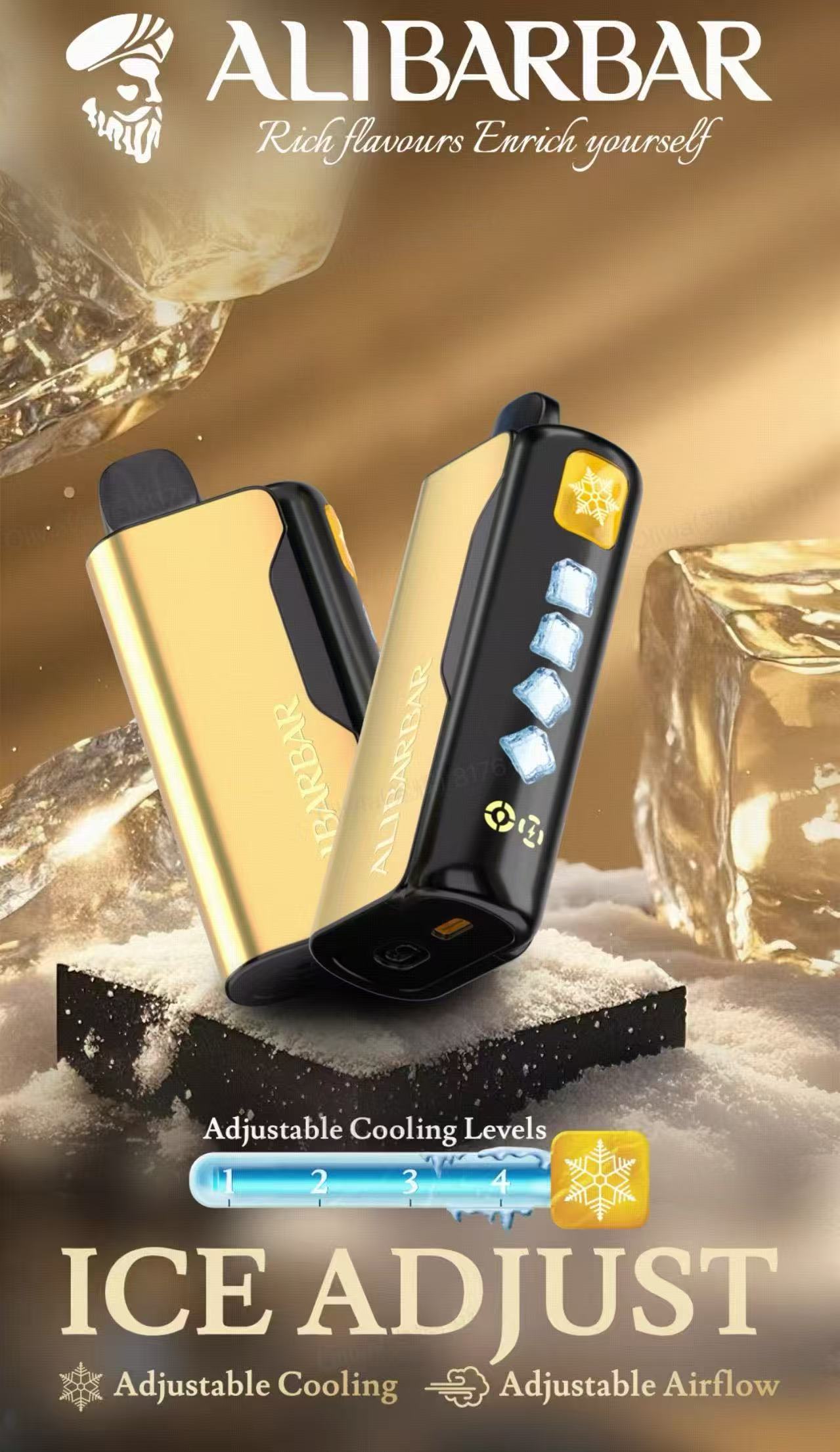 New Alibarbar Ice Adjust 12000 Puffs Disposable Vape 15 Flavors