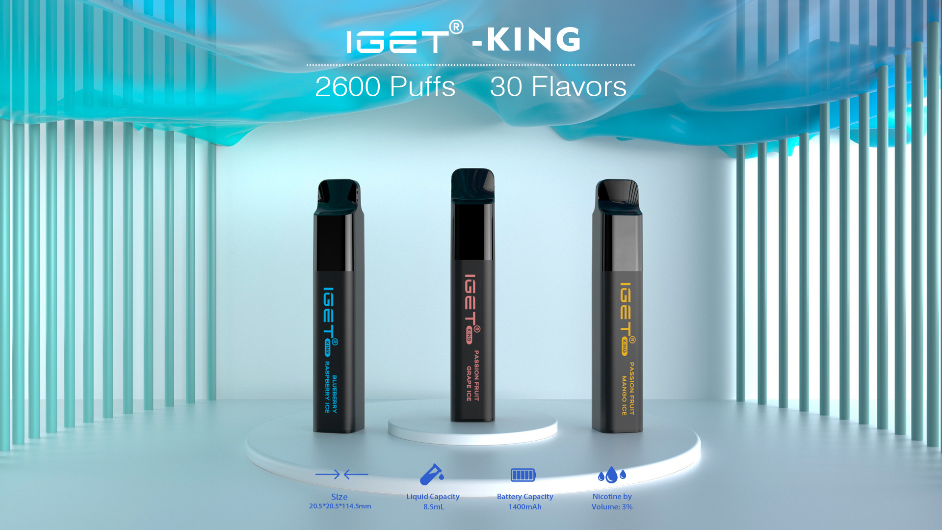 IGET King 2600 Puffs 30 Flavors