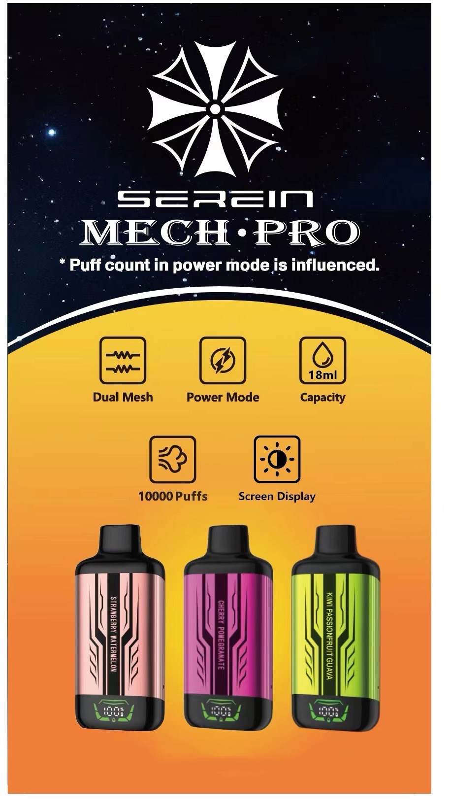 new SEREIN Mech Pro 10000-18000❗️Puffs 17 Flavors