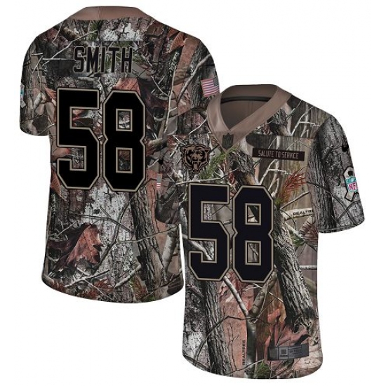 Nike Chicago Bears No58 Roquan Smith Camo Women's Stitched NFL Limited Rush Realtree Jersey
