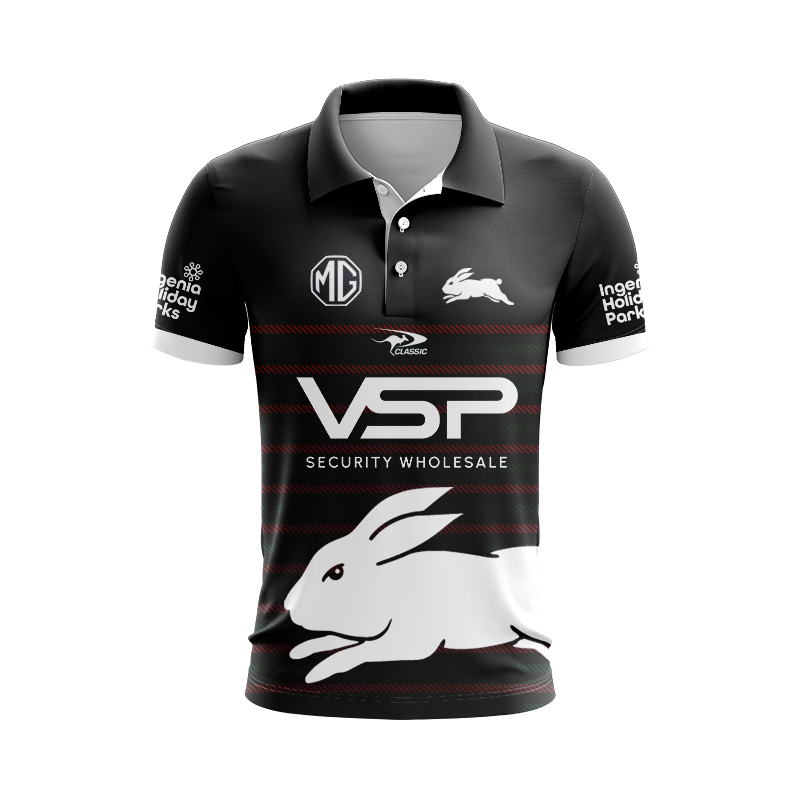 South Sydney Rabbitohs 2024 PBlack Training Polo Shirt Rugbysky