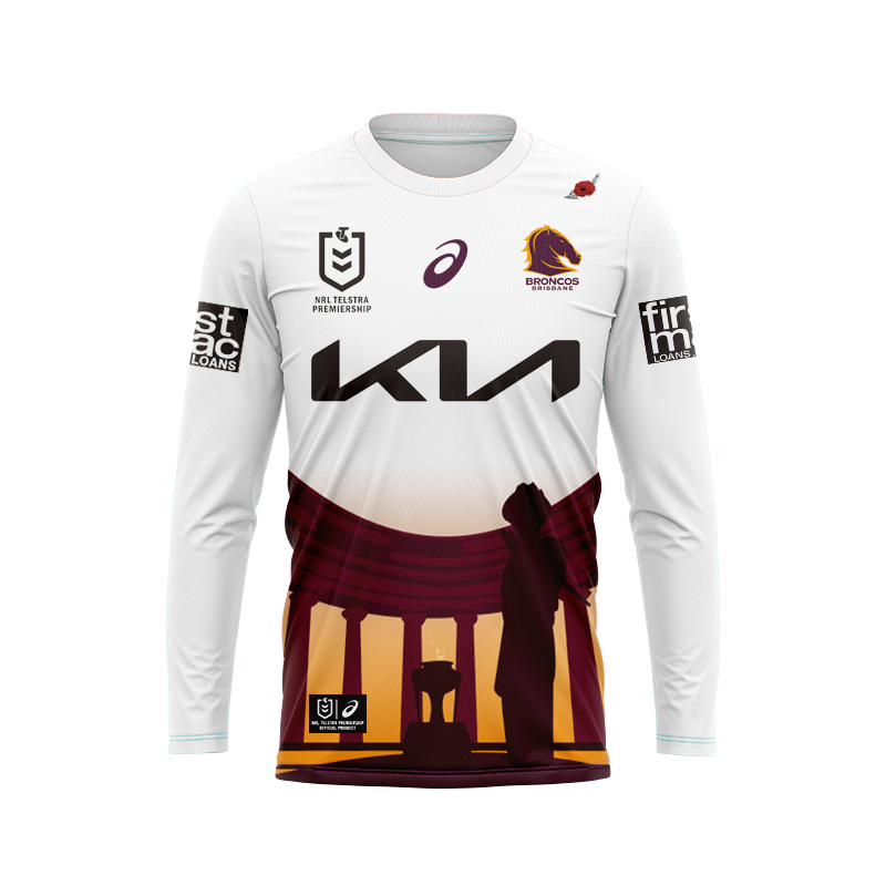 NRL Brisbane Broncos 2024 Long Sleeve ANZAC Jersey RUGBYSKY