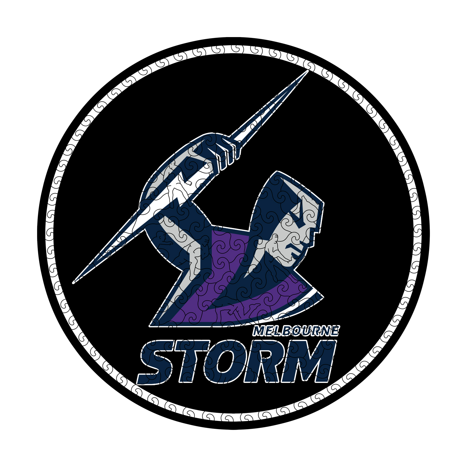 Melbourne Storm Logo Wooden Puzzle RUGBYSKY