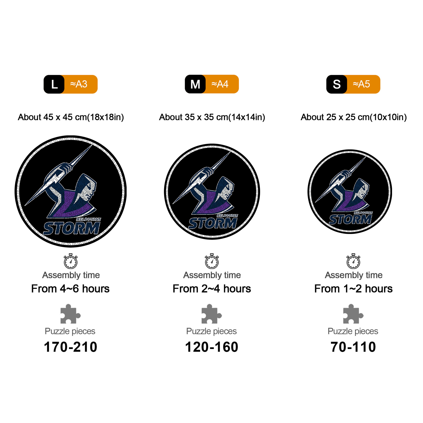 Melbourne Storm Logo Wooden Puzzle RUGBYSKY