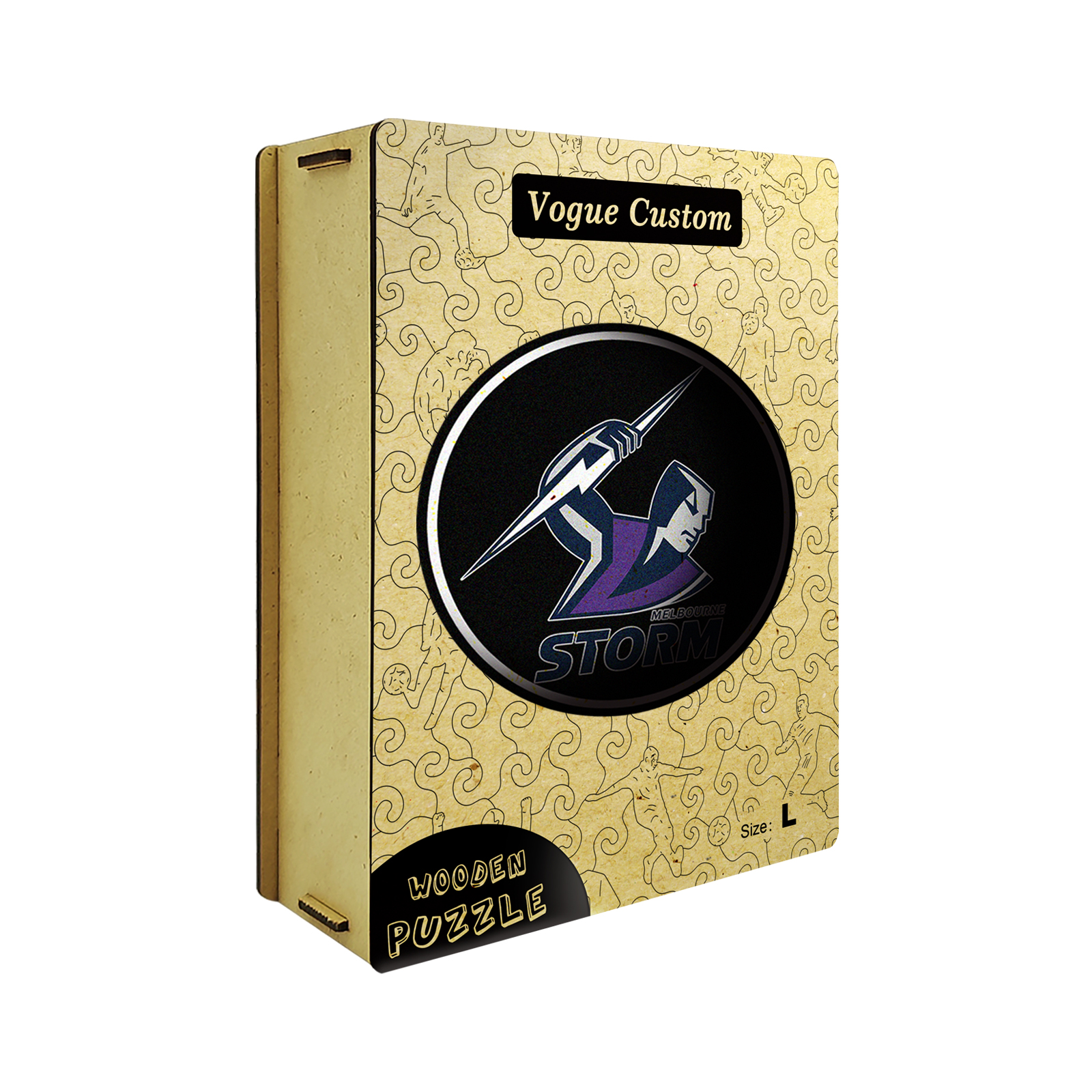 Melbourne Storm Logo Wooden Puzzle RUGBYSKY