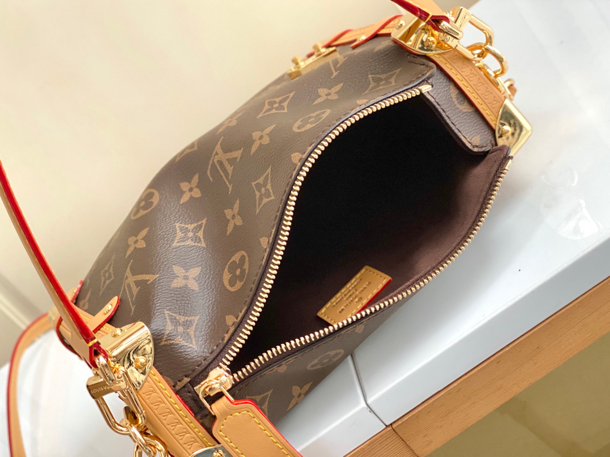 Replica Louis Vuitton Side Trunk Bag In Grey Monogram Denim M21460
