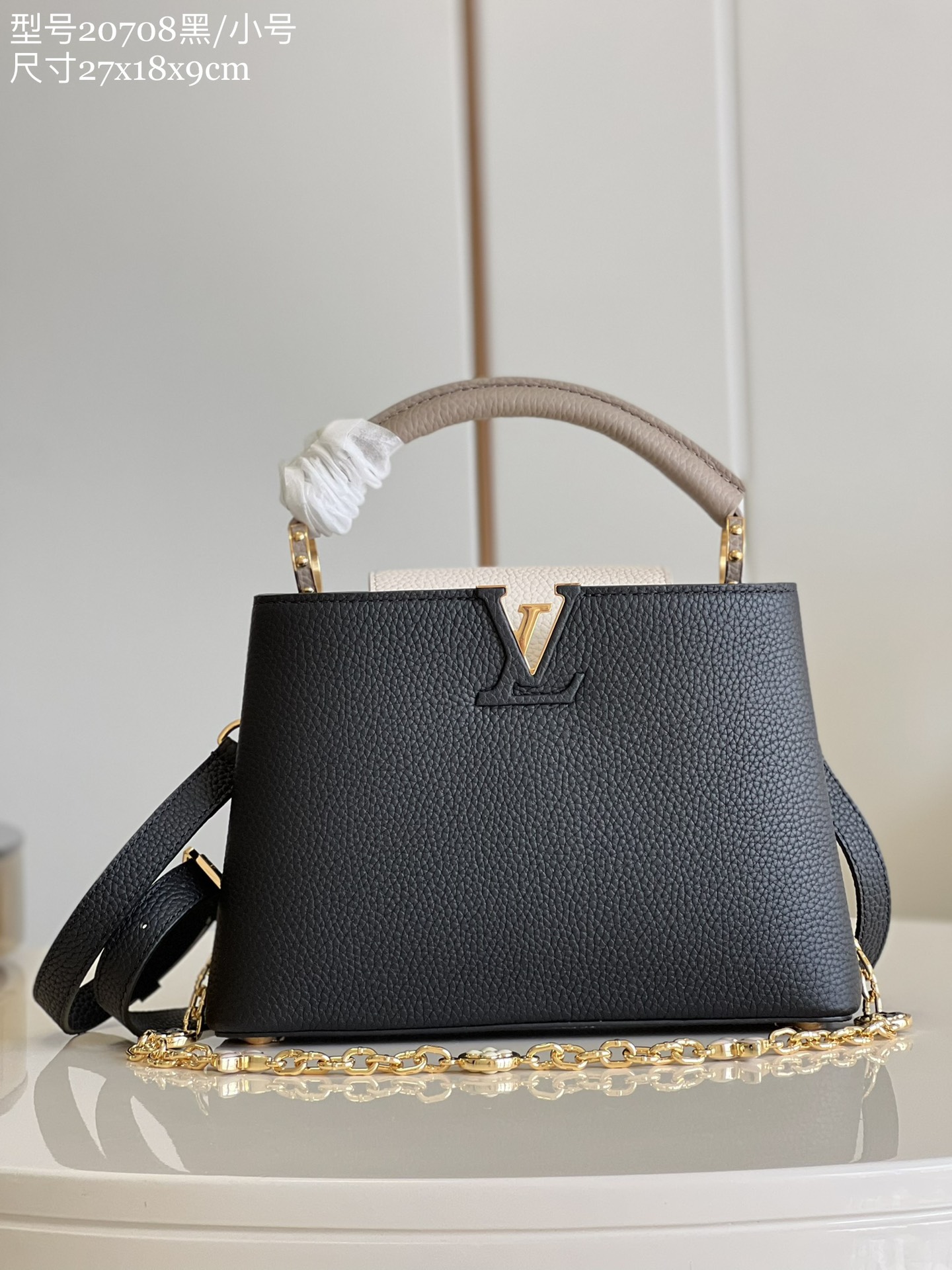 Replica Louis Vuitton Capucines MM LV Bag Etain Metallic Gray