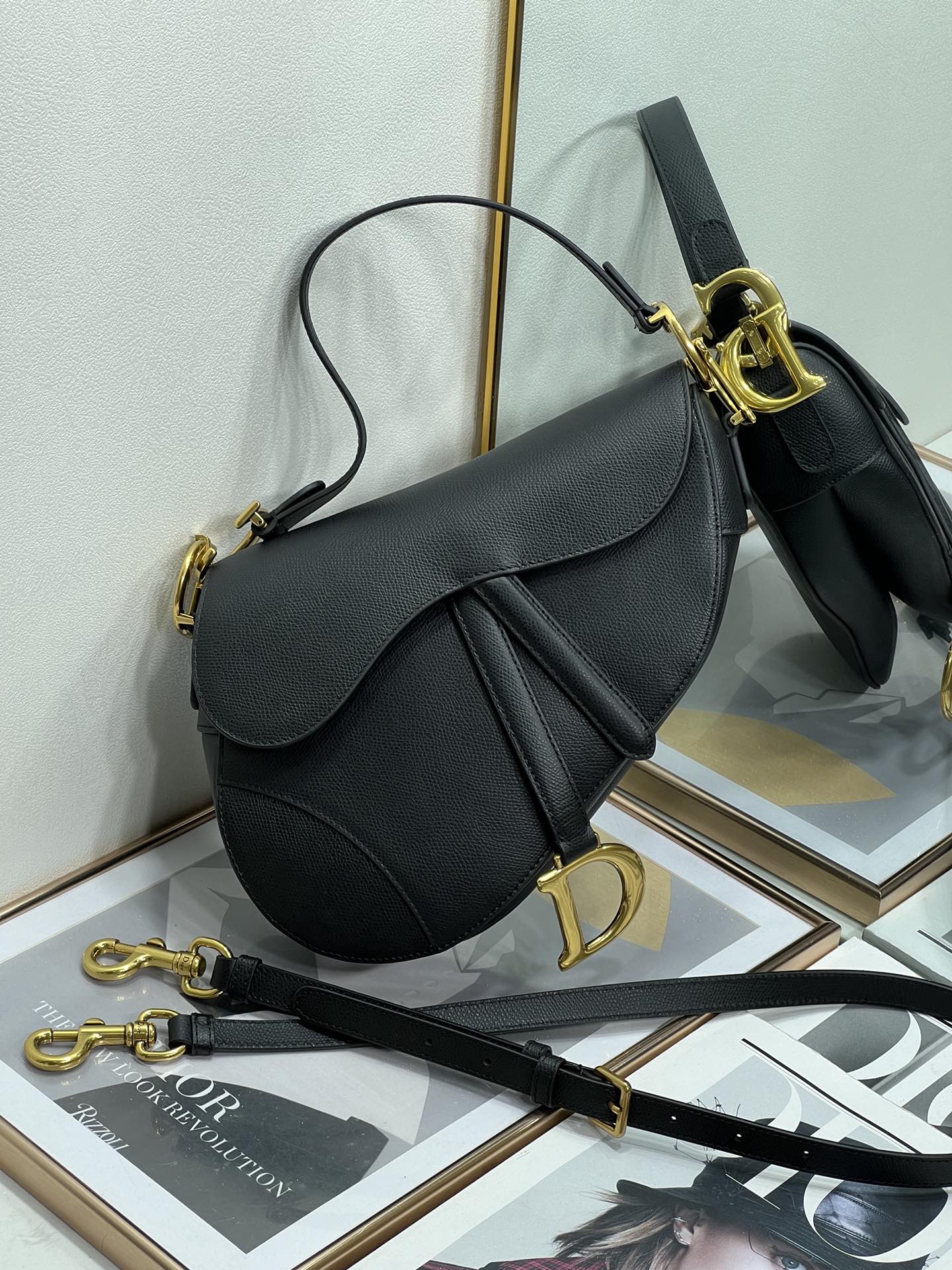 Replica Dior Saddle Bag Black