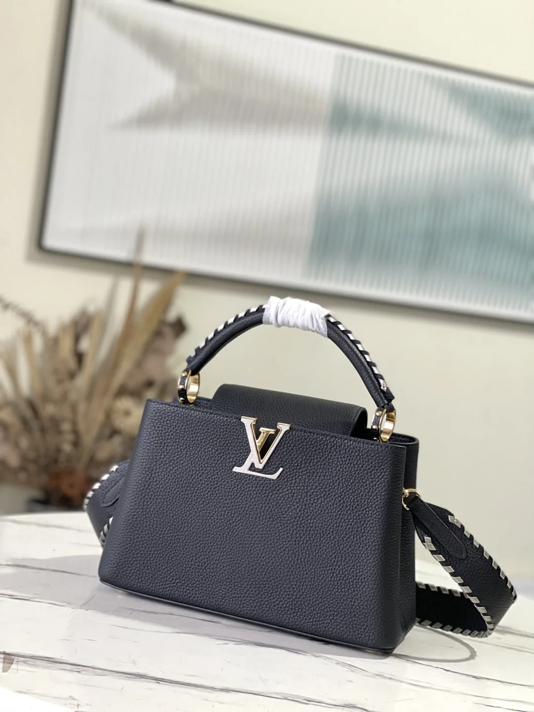 Louis Vuitton Python-Trim Capucines MM Top-Handle Bag
