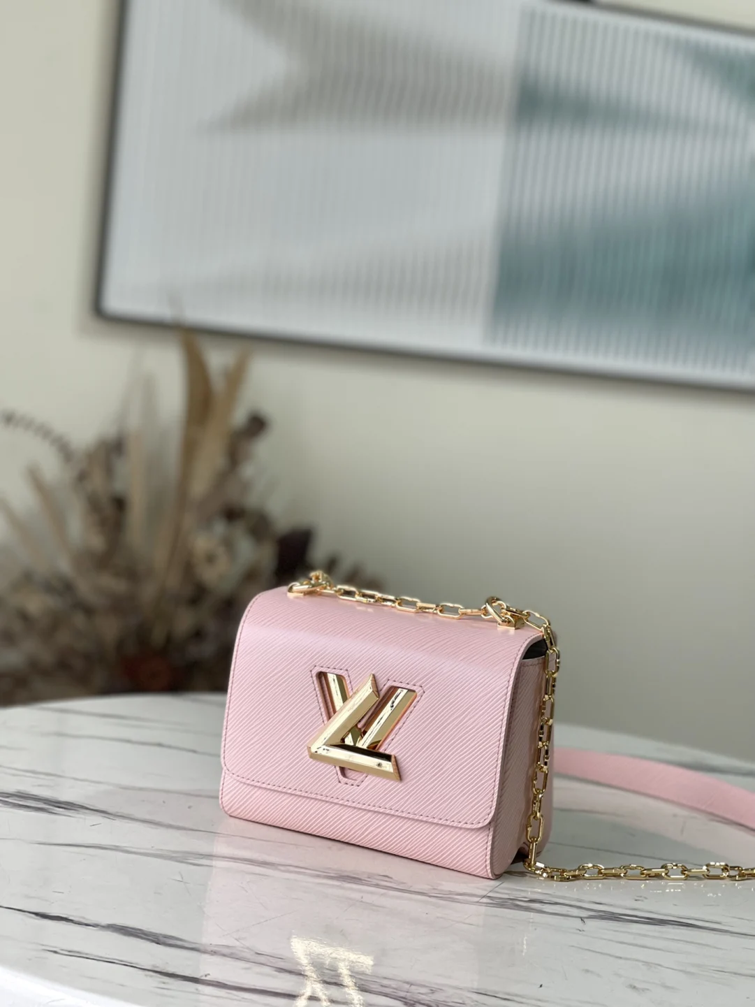 Louis Vuitton Pink Epi Twist Wallet Silvery Leather Metal ref