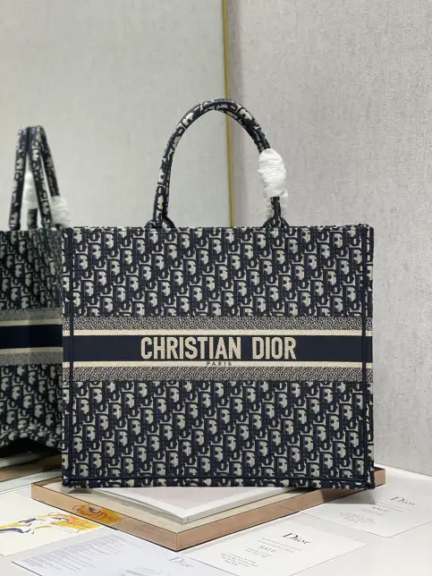 Replica Christian Dior Medium Dior Bobby Bag Blue Fake Sale Online