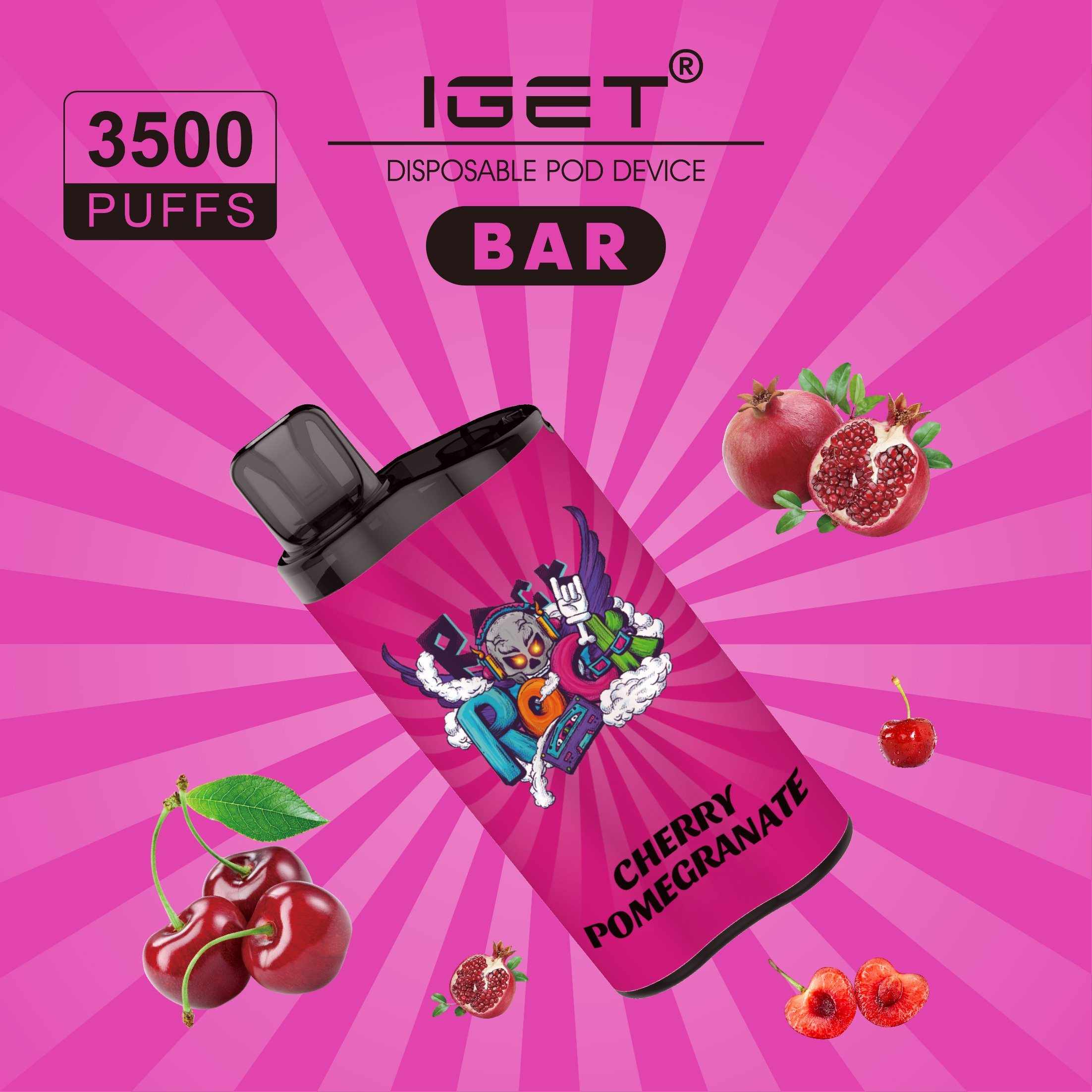 IGET Bar 3500 Puffs Cheery Pomegrante