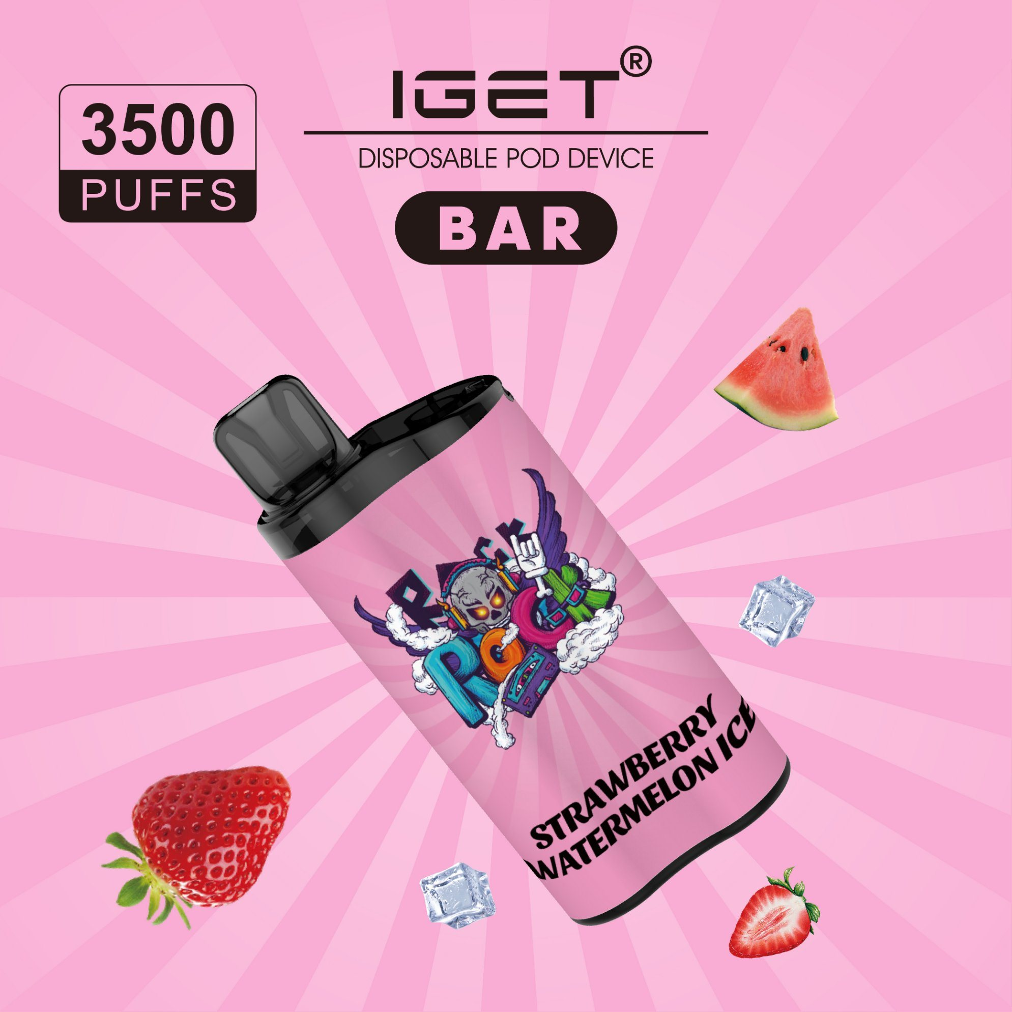 IGET Bar 3500 Puffs Strawberry Watermelon Ice