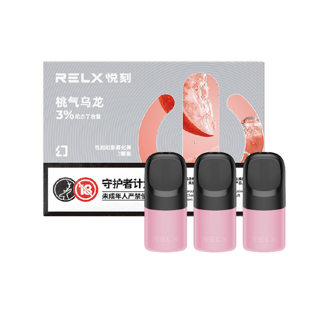 RELX Phantom POD Peach Oolong 3 pods packed