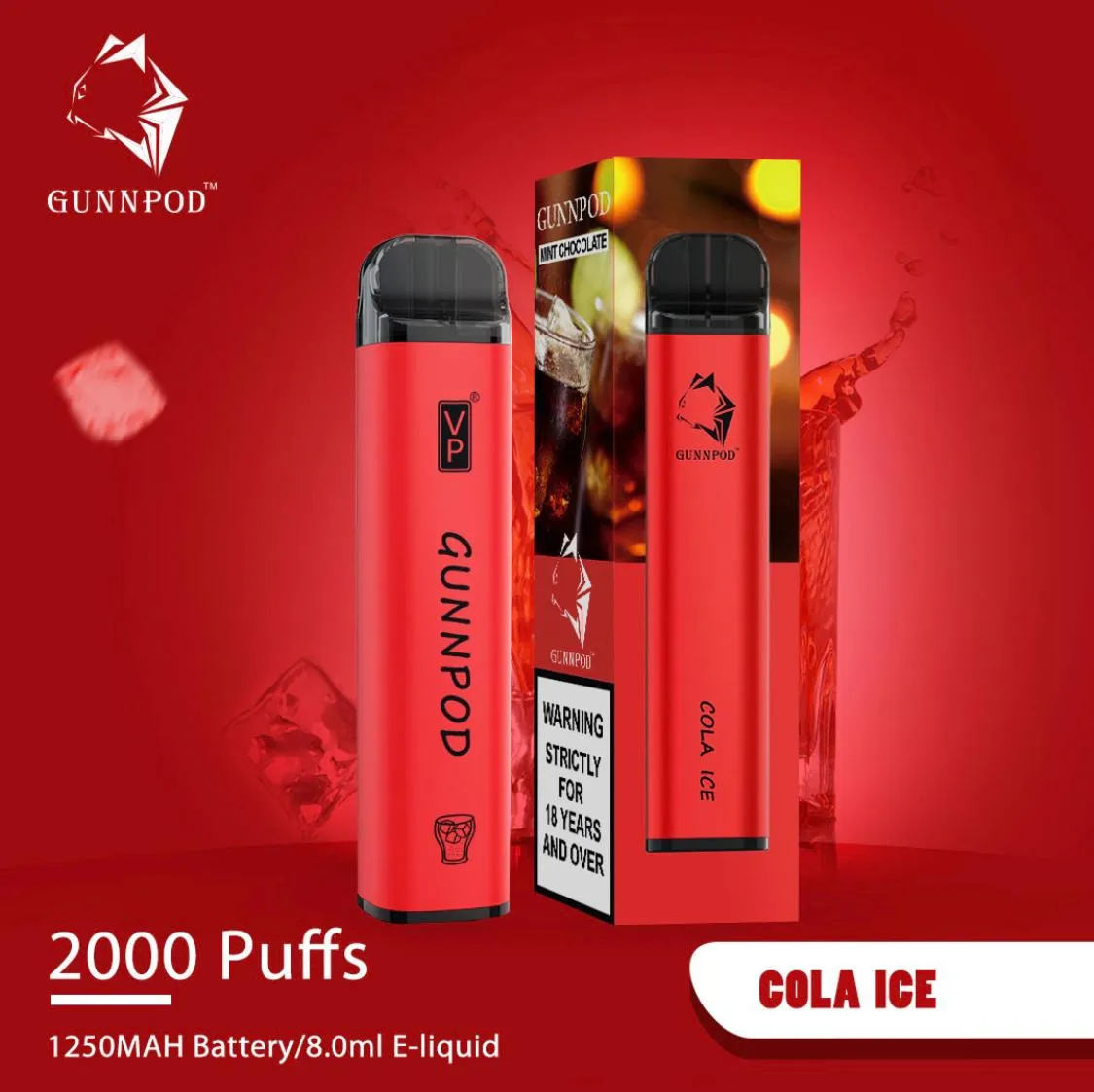 Gunnpod Classic 2000 Puffs Cola Ice