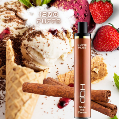 HQD Cuvie Plus – 1200 Puffs Vape – SBCC Ice Cream (Strawberry&Cinnamon) NEW