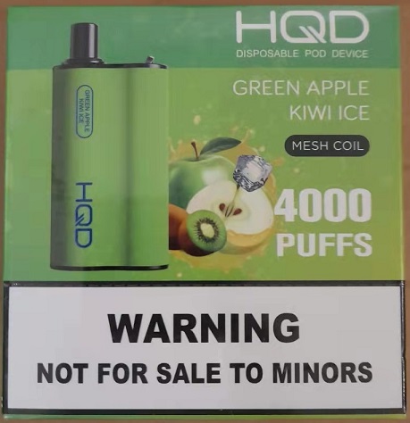 HQD Box 4000 Puffs – Green apple kiwi ice