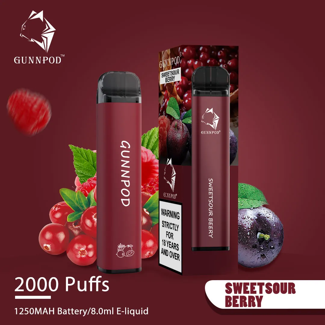 Gunnpod Classic 2000 Puffs Sweetsour Berry