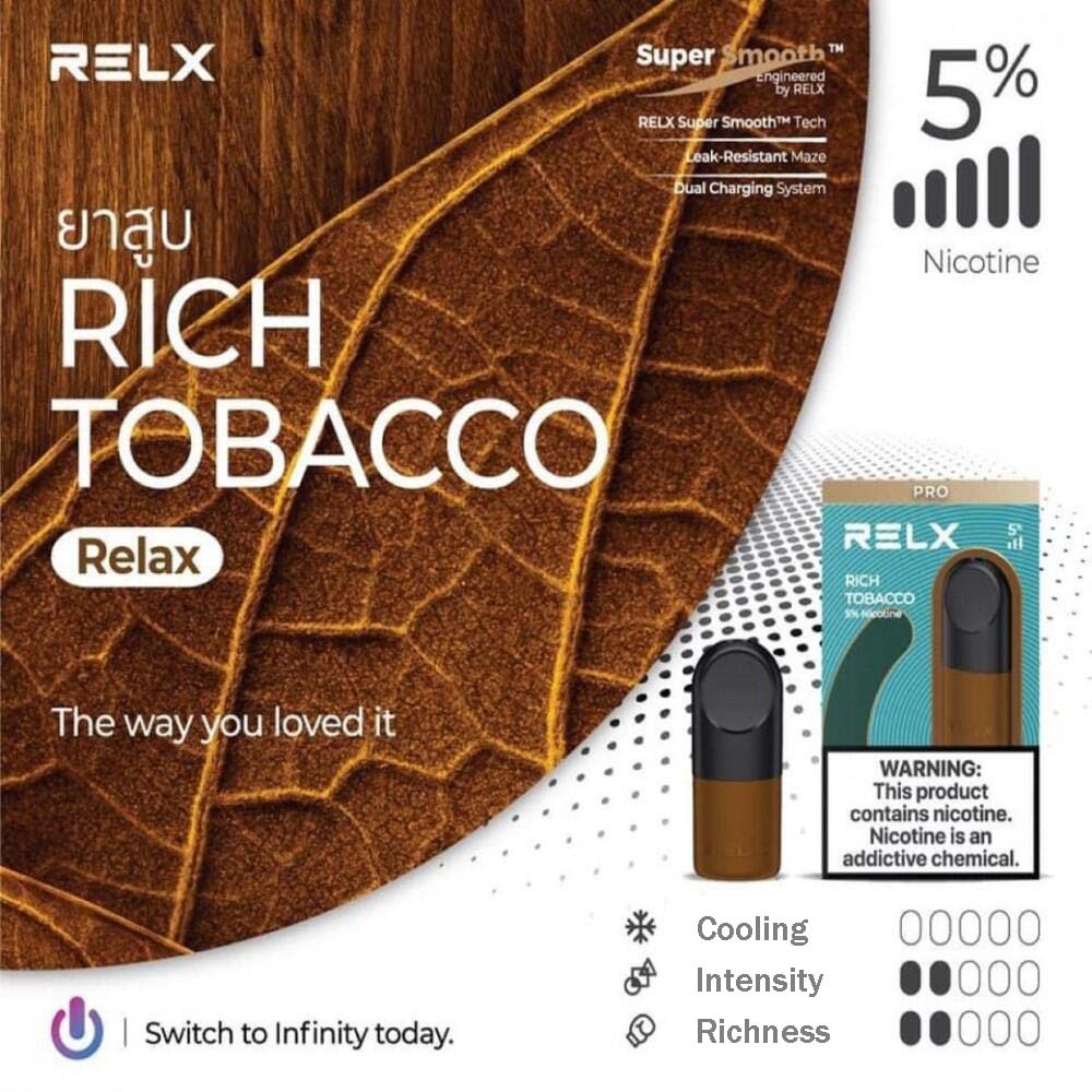 RELX Infinity Pod 5% Rich Tobacco (Cuban cigars)