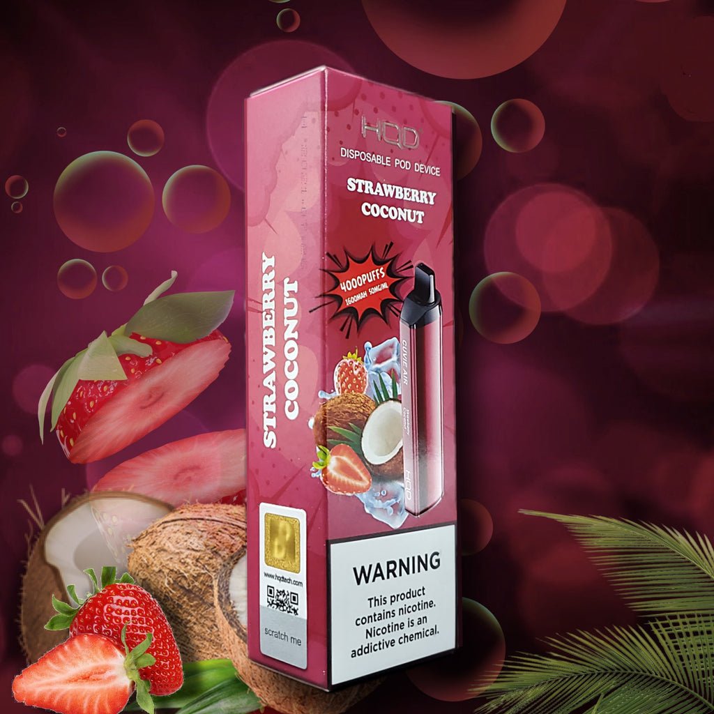 HQD Cuvie Air 4000 Puffs (Rechargeable) – Strawberry Coconut