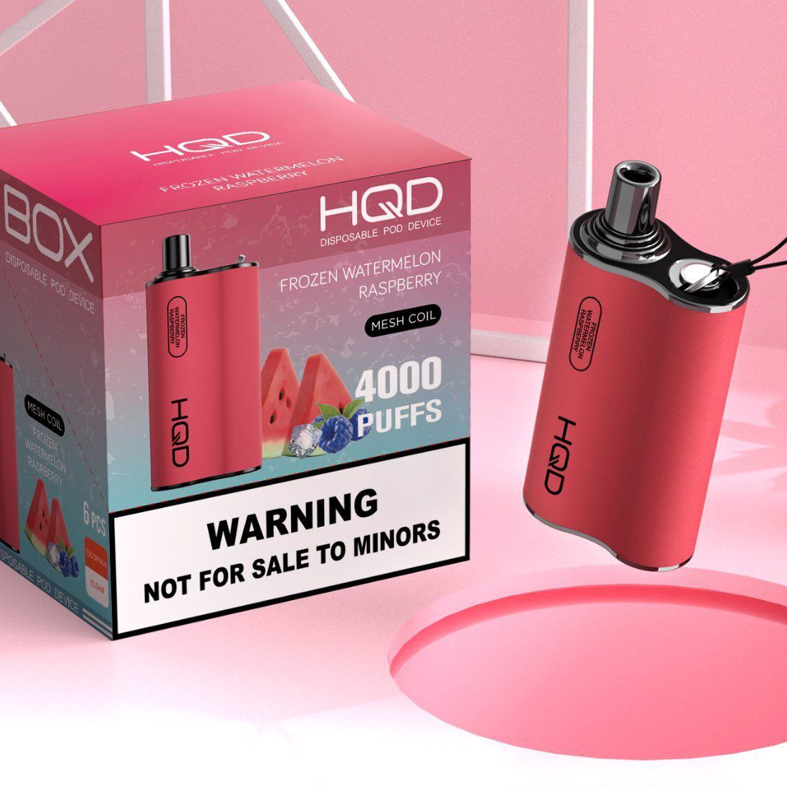 HQD Box 4000 Puffs – Frozen watermelon raspberry