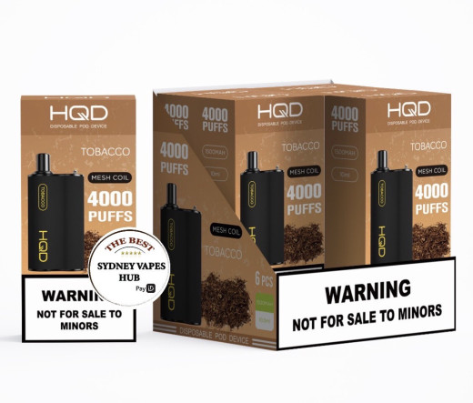 HQD Box 4000 Puffs – Tobacco